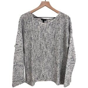 Eileen Fisher Boat Neck Cotton Sweater | Women’s Large | Heathered Gray
